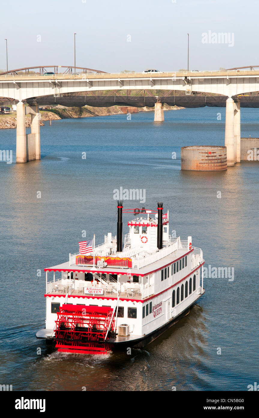 The Arkansas Queen riverboat is berthed at the north Shore Maritime