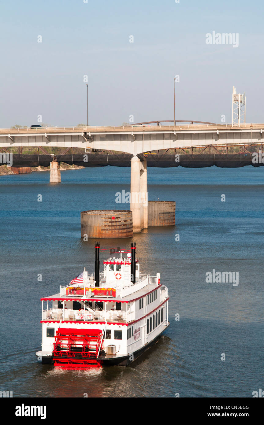 The Arkansas Queen riverboat is berthed at the north Shore Maritime