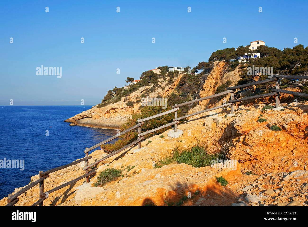 France, Bouches du Rhone, Blue Coast, Bay of Marseille, Ensues la Redonne, cove Madrague Gignac, path of Customs Stock Photo