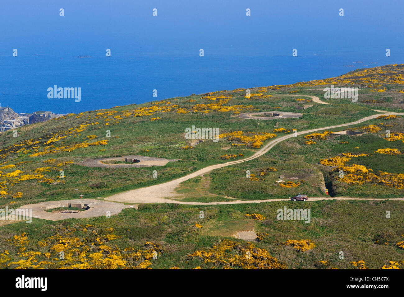 United Kingdom, Channel islands, Alderney (aerial view) Stock Photo