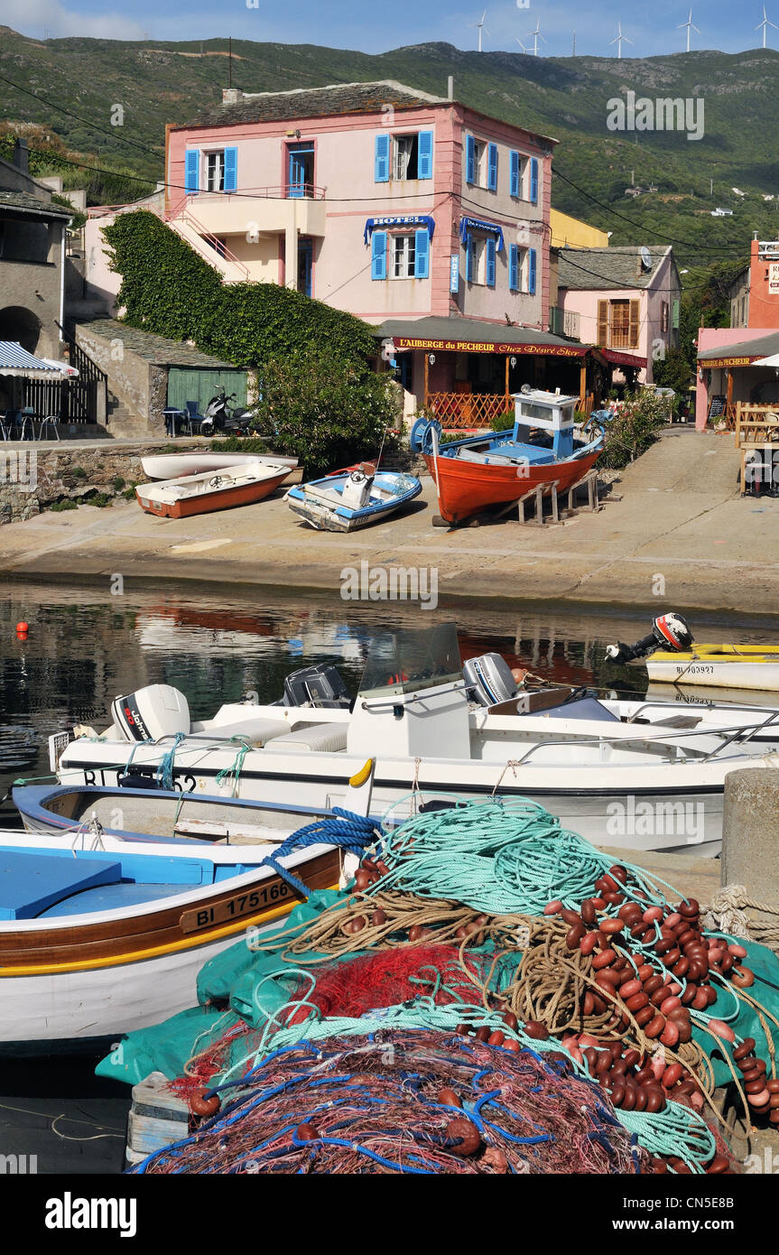 France, Haute Corse, Cap Corse, Centuri, the port, known since antiquity as the Centurinon, Centuri is the largest fishing port Stock Photo