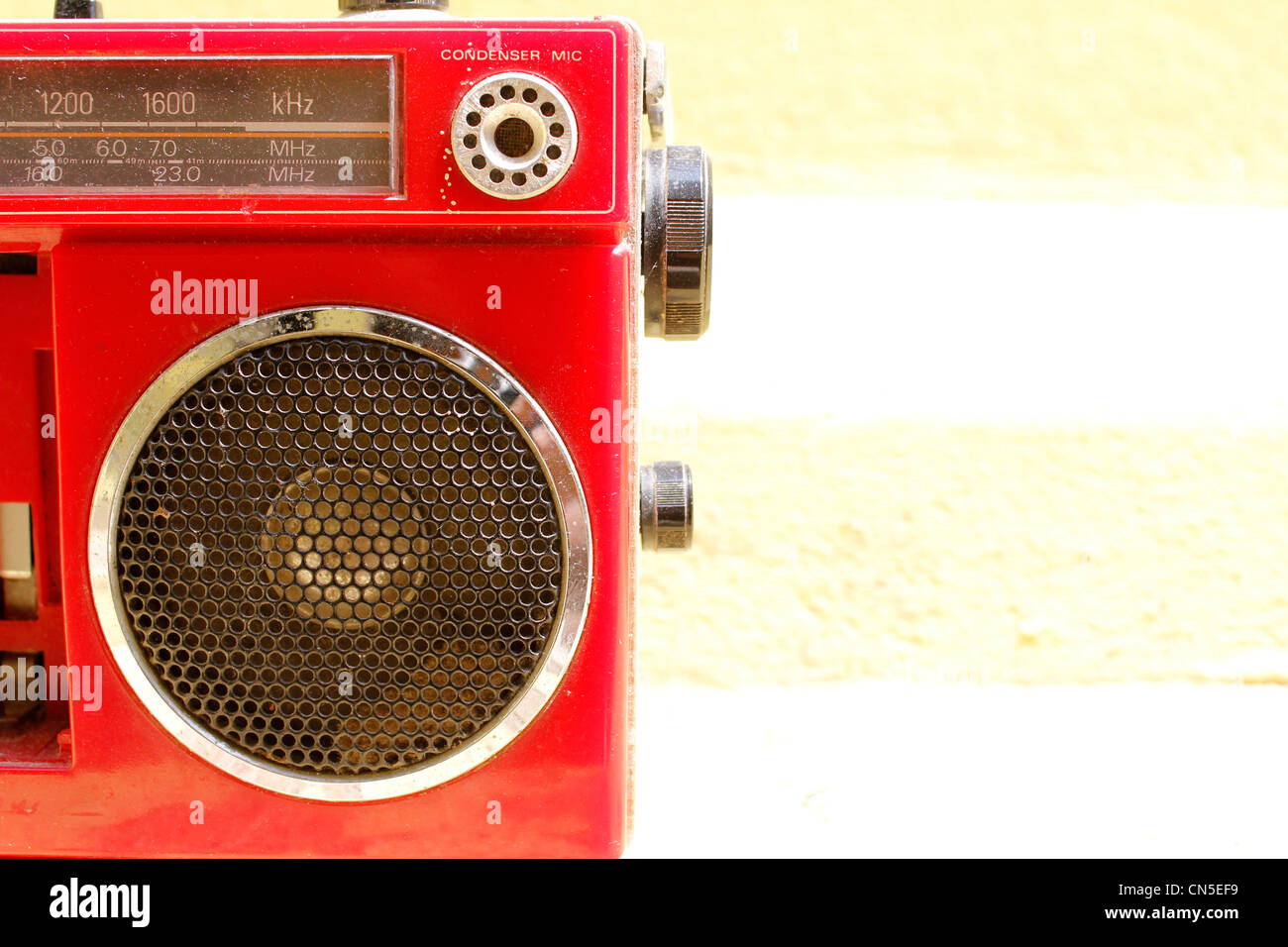 Speaker of an aold radio Stock Photo