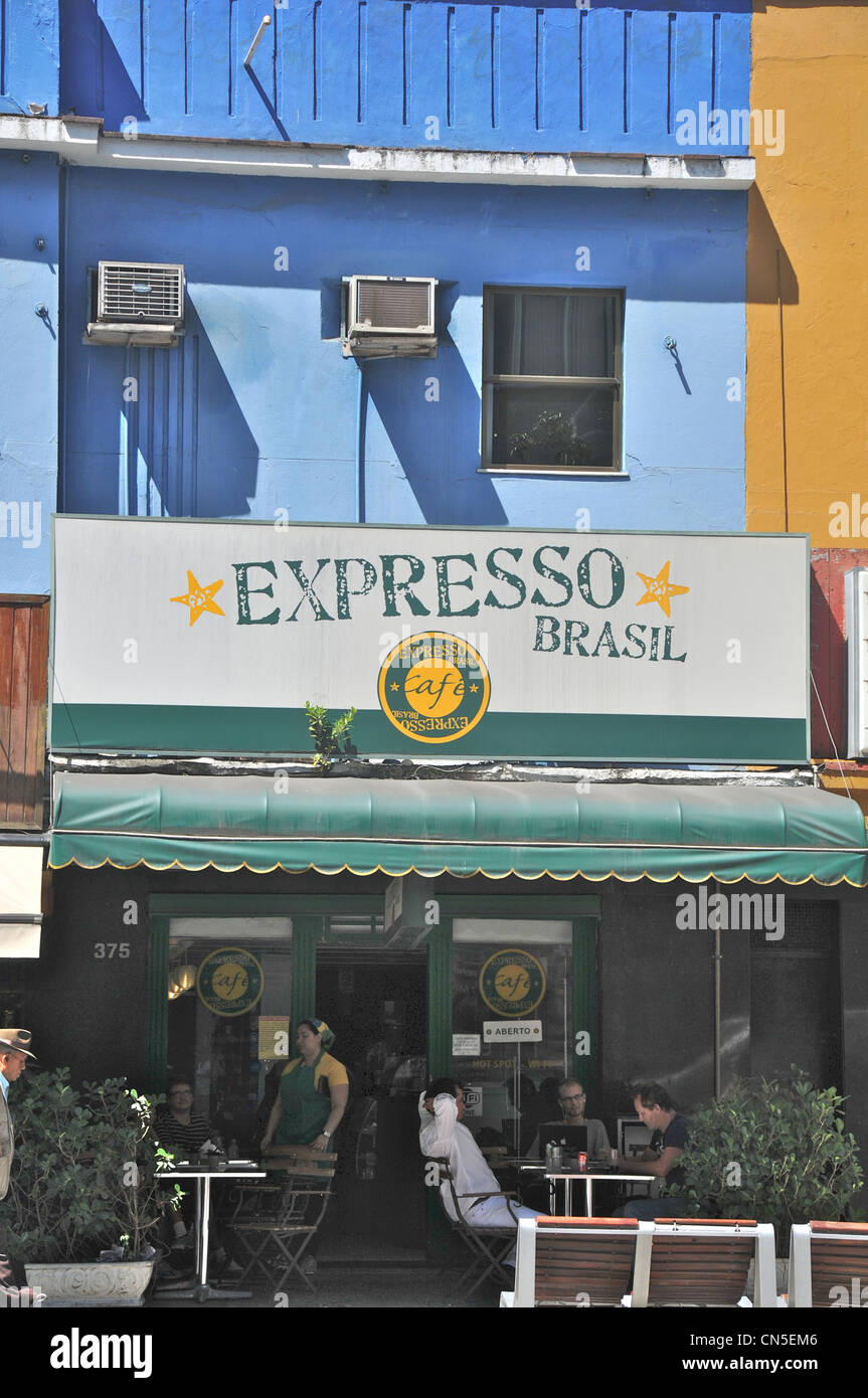 cafe bar Expresso Brasil Leblon Rio de Janeiro Brazil South America Stock Photo