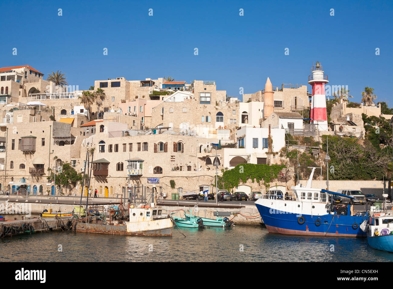 Israel, Tel Aviv, Jaffa, old town, lighthouse over one of the oldest