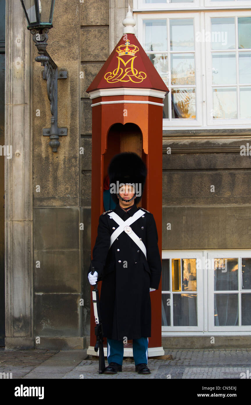 Denmark, Zealand, Copenhagen, Amalienborg palace, changing of the guard Stock Photo