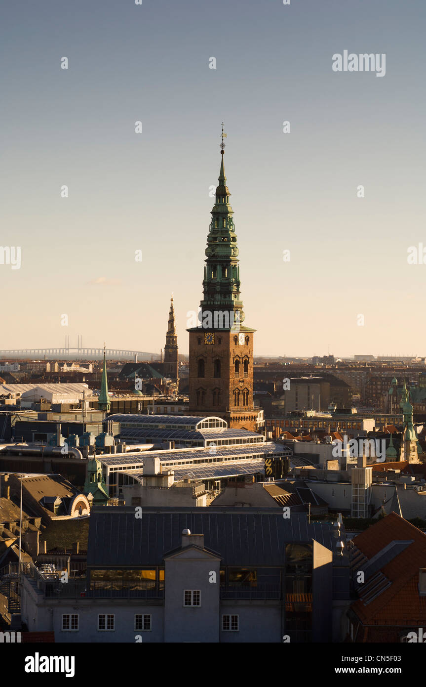 Denmark, Zealand, Copenhagen, view of the city from Rundetarn tower Stock Photo