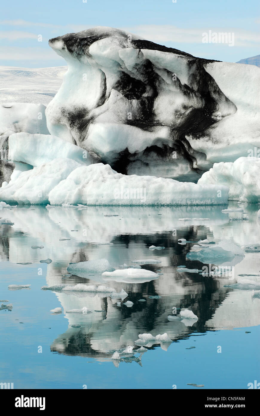 Iceland, Austurland Region, iceberg floating in the Jokulsarlon Glacial Lake Stock Photo