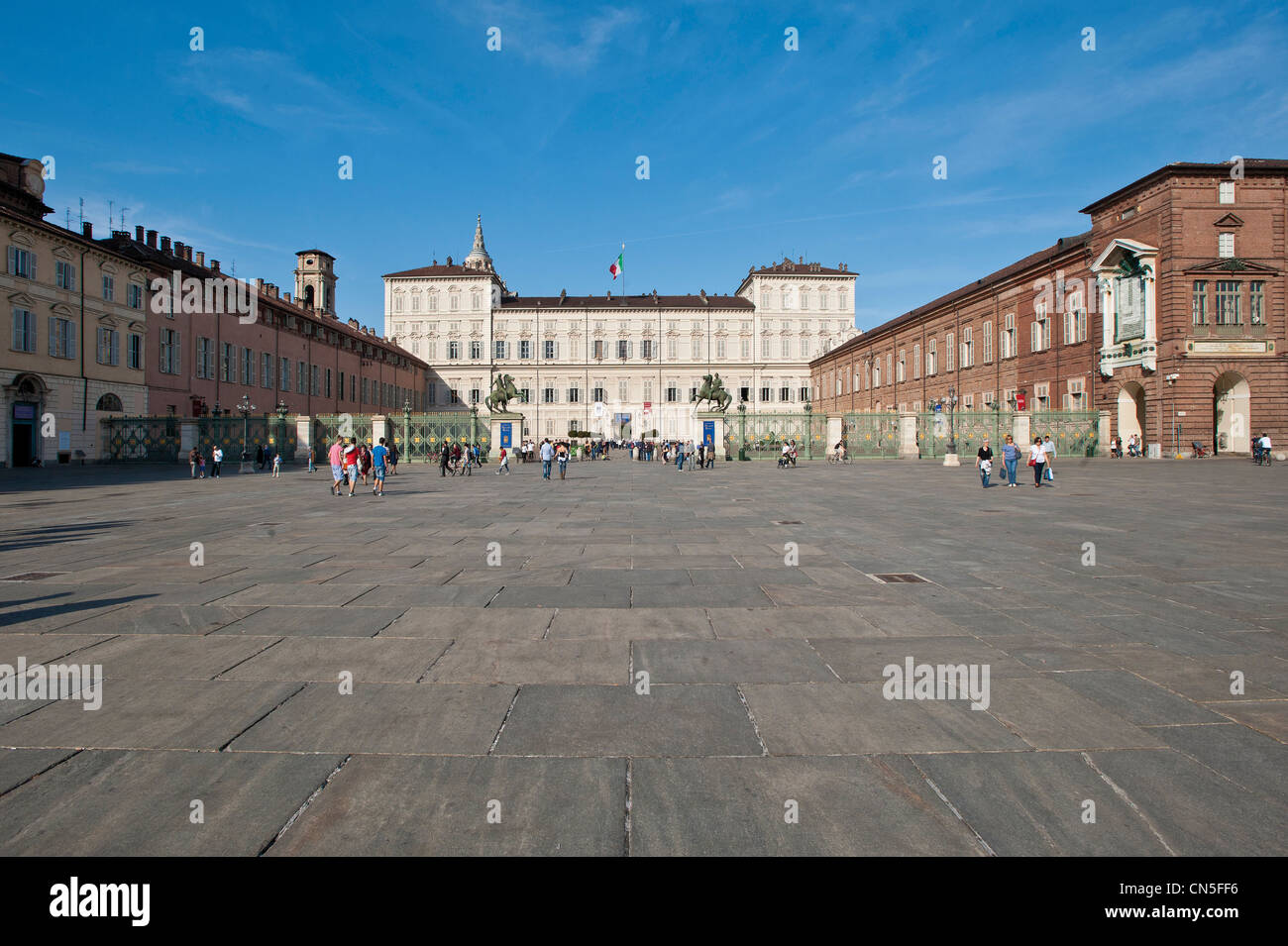 Europe Italy Piedmont Turin Piazza Castello the Royal palace Stock Photo