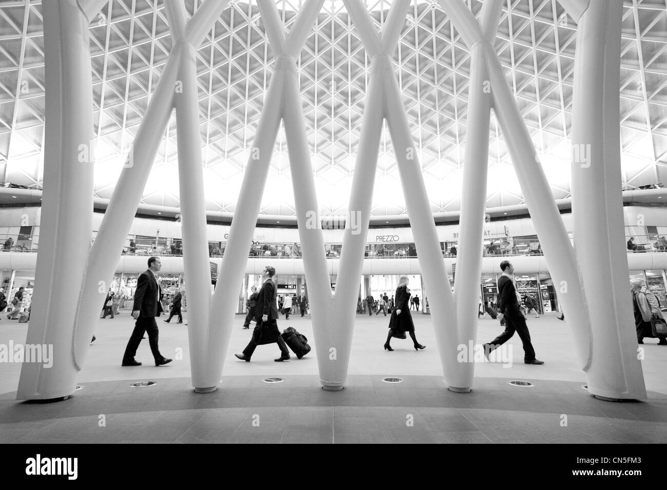 Kings Cross Station,  The Western Concourse - a £500 million regeneration project features Europe's largest single span roof. Stock Photo