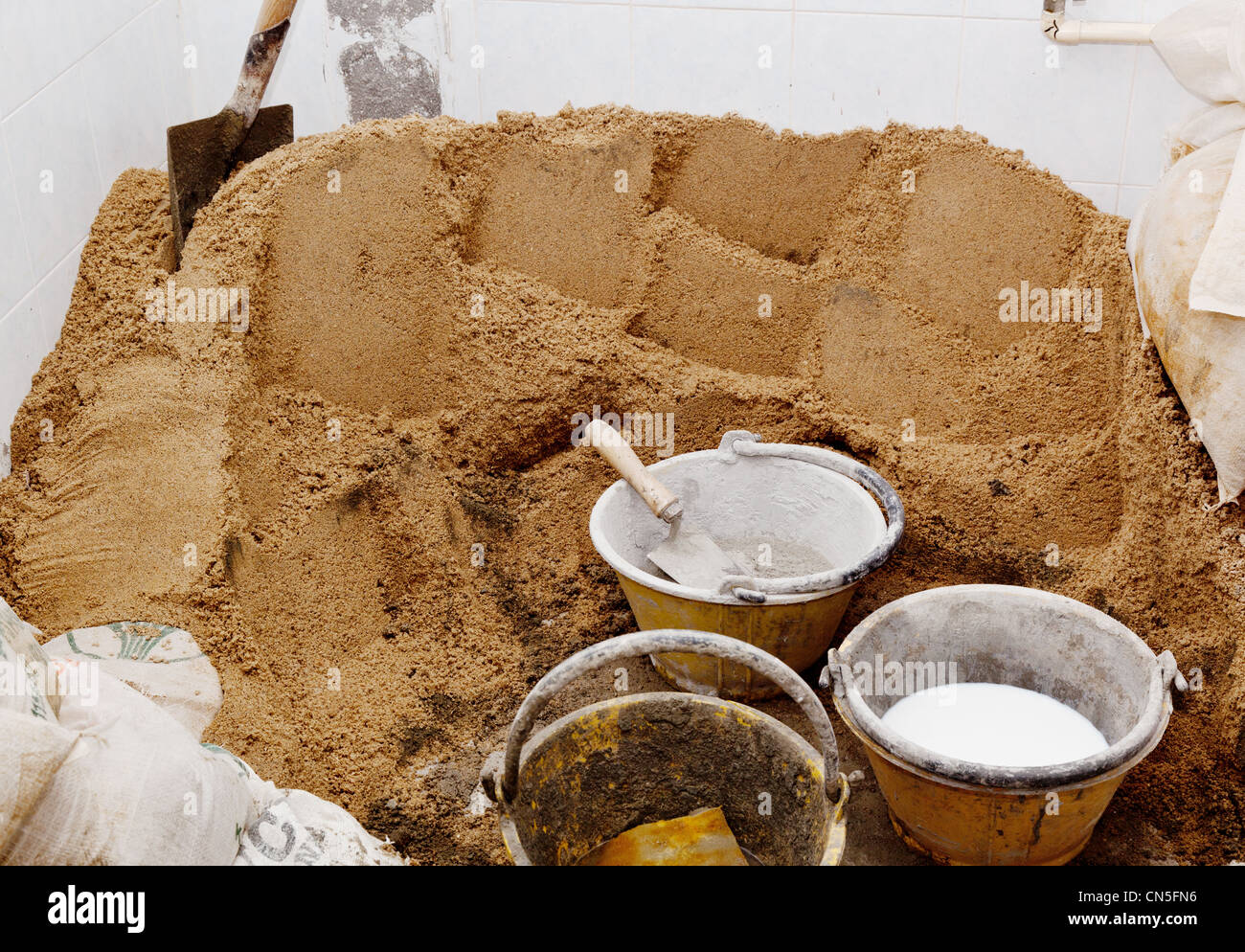 Pile Concrete Bricks Sand Hi Res Stock Photography And Images Alamy