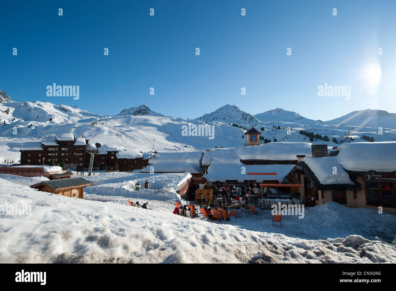 Belle plagne ski resort village hi-res stock photography and images - Alamy