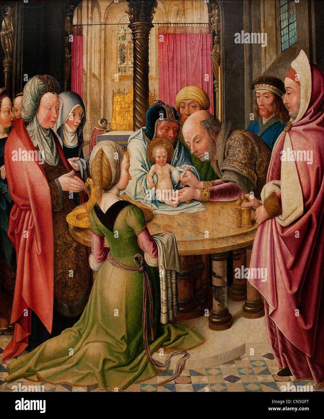 Circumcision of Jesus MASTER OF ST SÉVERIN Active in Cologne between 1480 and 1515 to 1520 German Germany Stock Photo