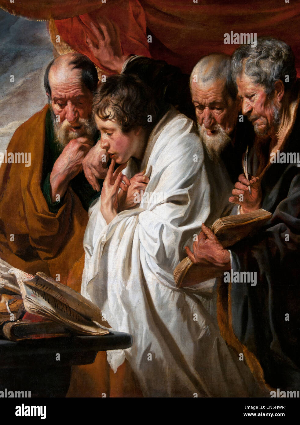 The Four Evangelists - Jacob JORDAENS 1593 - 1678 Belgium Begian Stock Photo