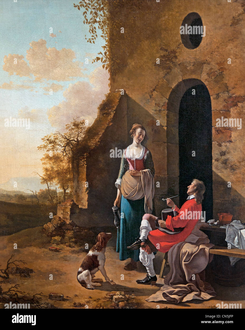 Entry of an Inn 1653 Johannes Vermeer or Jan Vermeer 1632 - 1675 Delft Dutch the Netherlands Stock Photo