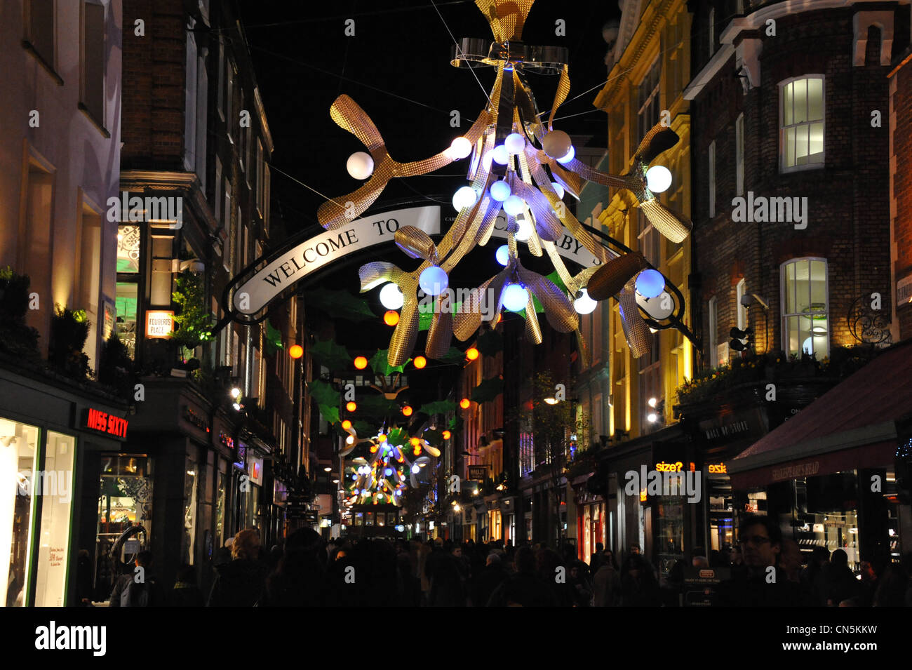 Xmas lights in London Stock Photo Alamy