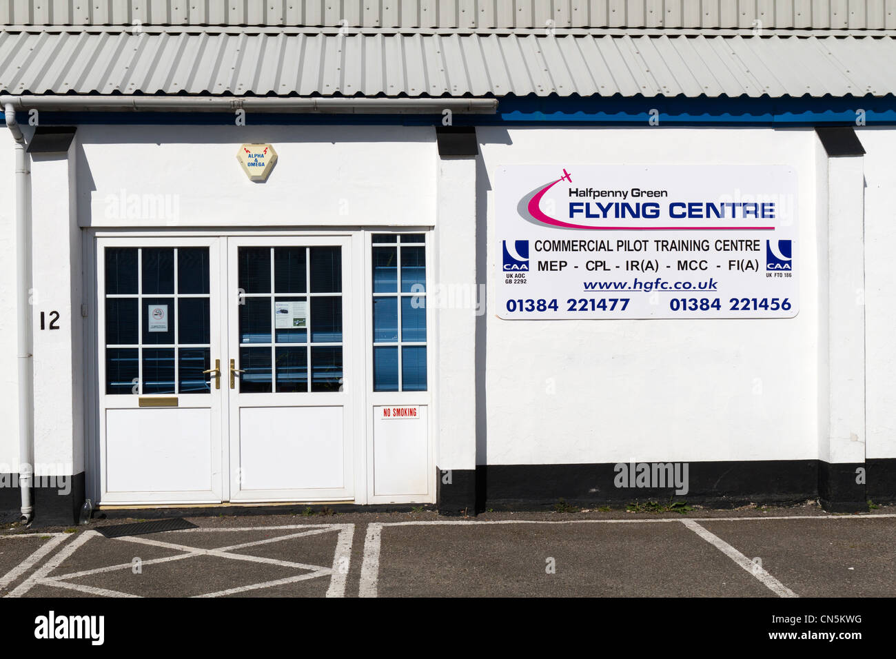 Small commercial pilot training centre at Bobbington airport Stock Photo