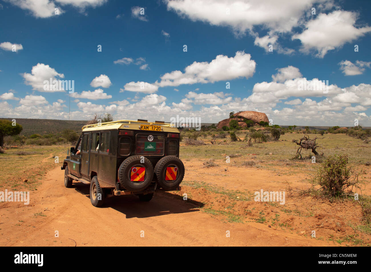 Kenya, Laikipia, off-road vehicle Stock Photo