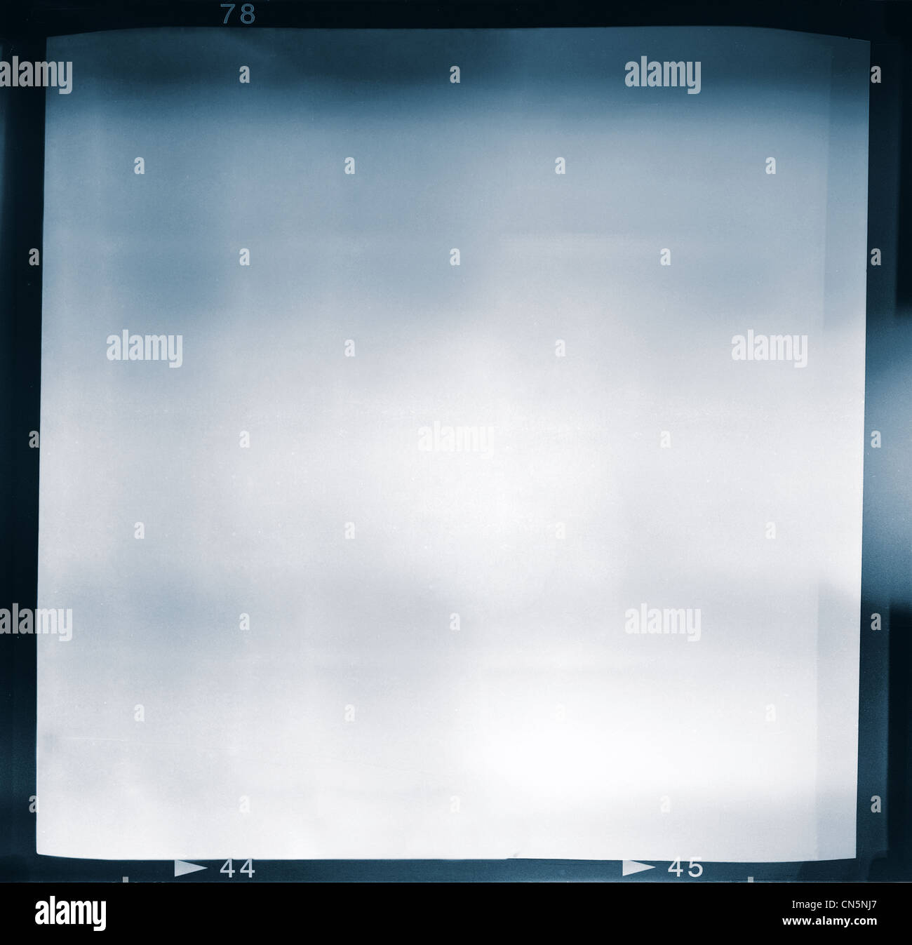 Blank medium format (6x6) color film frame with abstract filling