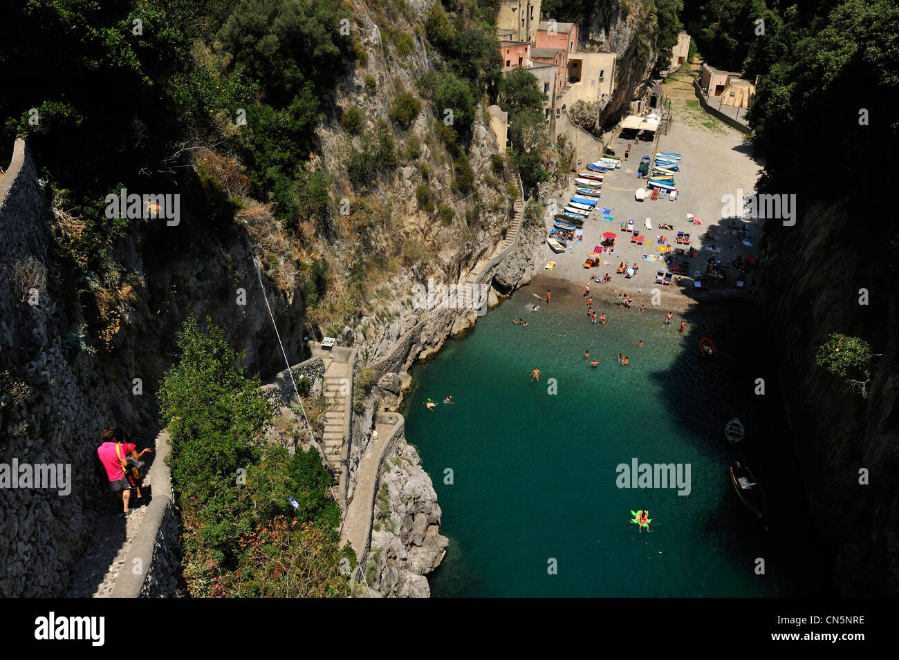 Italy, Campania, Amalfi Coast, listed as World Heritage by UNESCO, Vallone di Furore Stock Photo