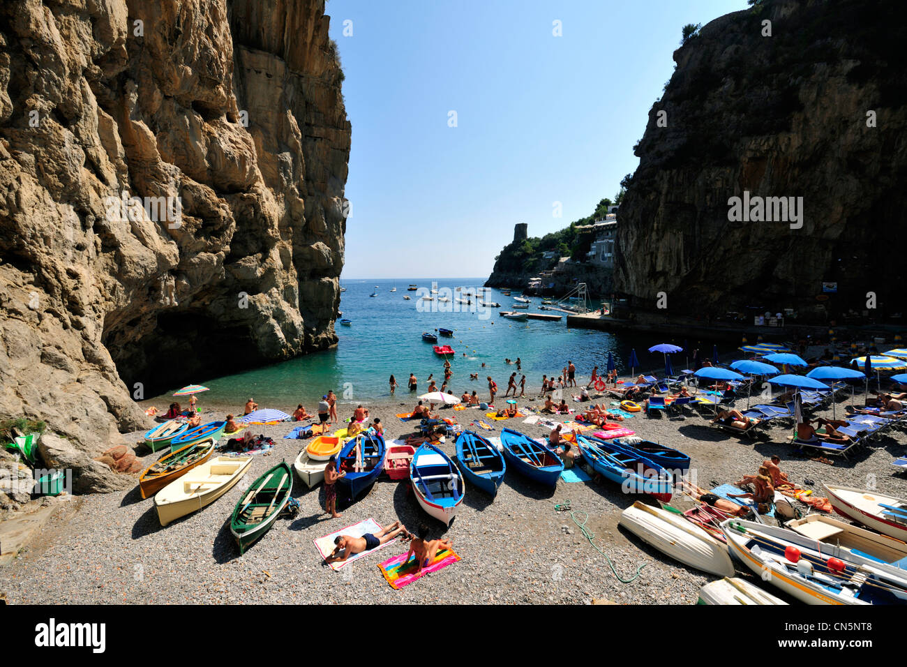 Italy, Campania, Amalfi Coast, listed as World Heritage by UNESCO, Vallone di Furore Stock Photo