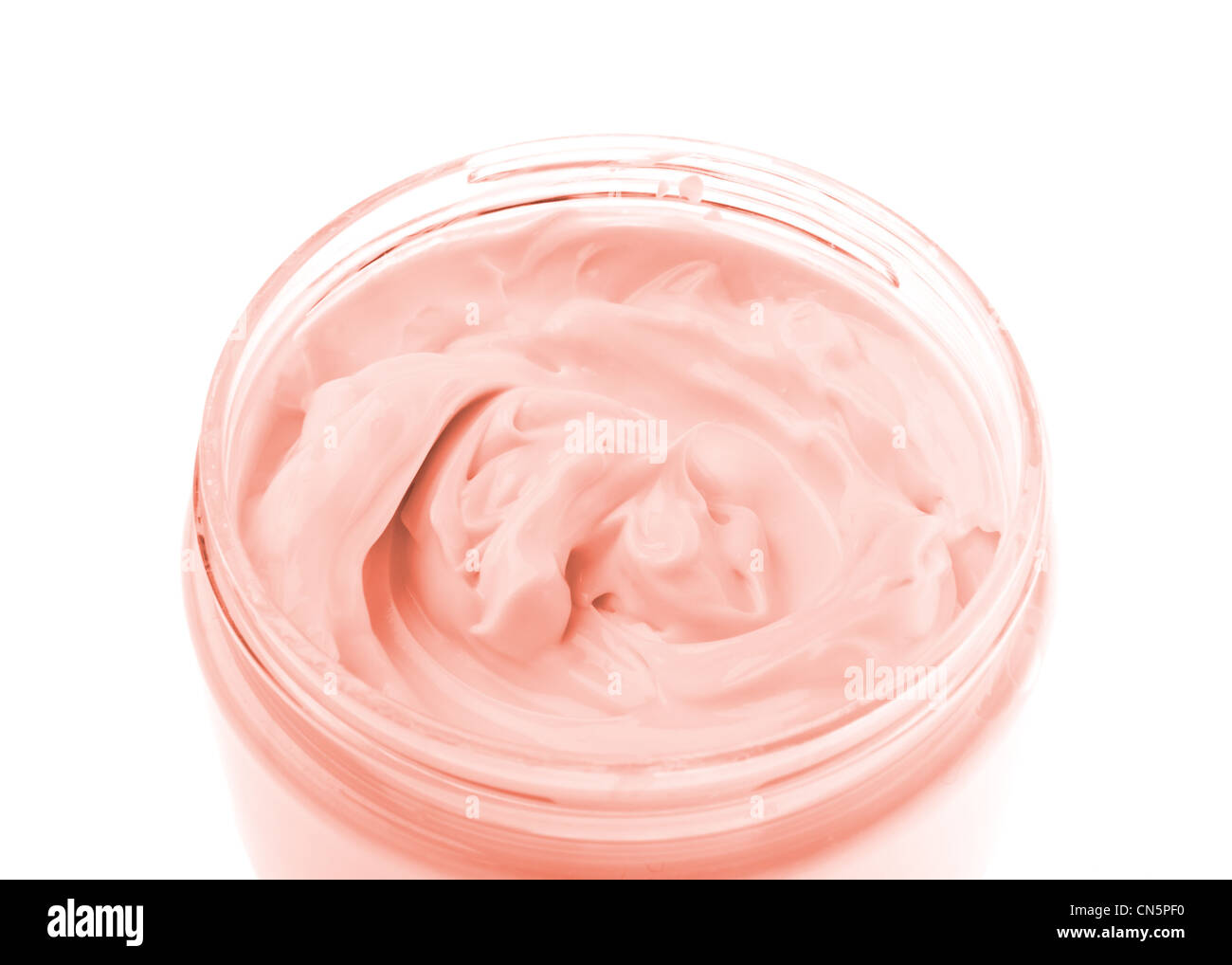 cosmetic cream in container isolated on white background Stock Photo