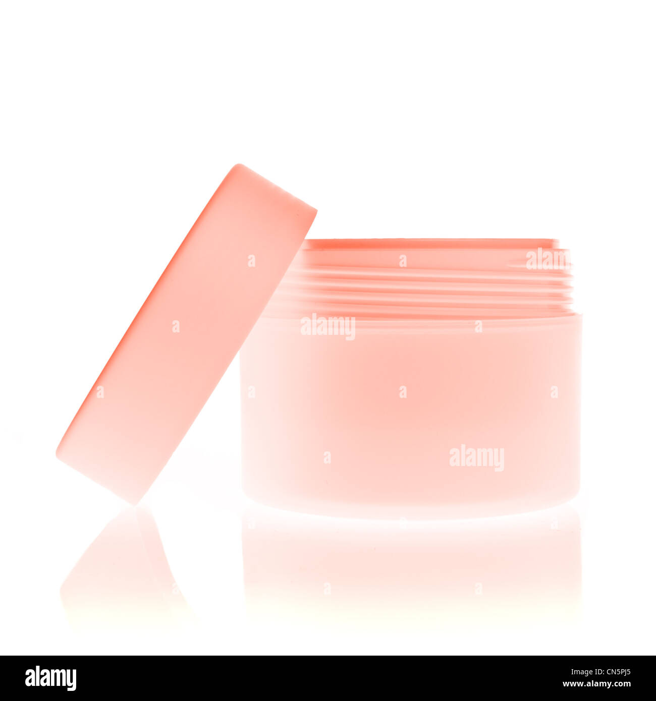 cosmetic cream in container isolated on white background Stock Photo