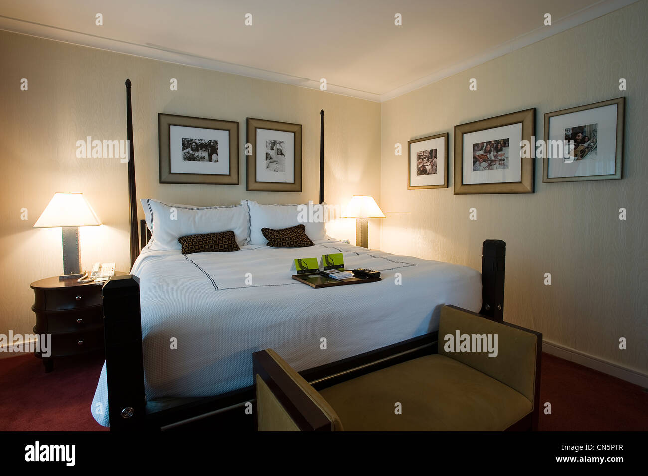 Canada, Quebec province, Montreal, the Queen Elizabeth Fairmont hotel, the room where John Lennon and Yoko Ono made their Stock Photo