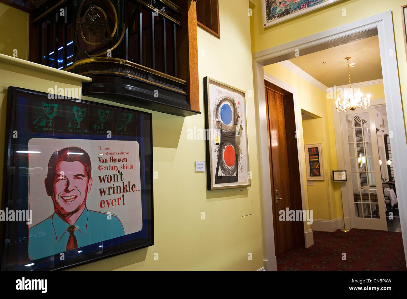 Canada, Quebec province, Montreal, L'Hotel is located in a former bank is a  real art museum of 60's, works by Andy Warhol, Roy Stock Photo - Alamy