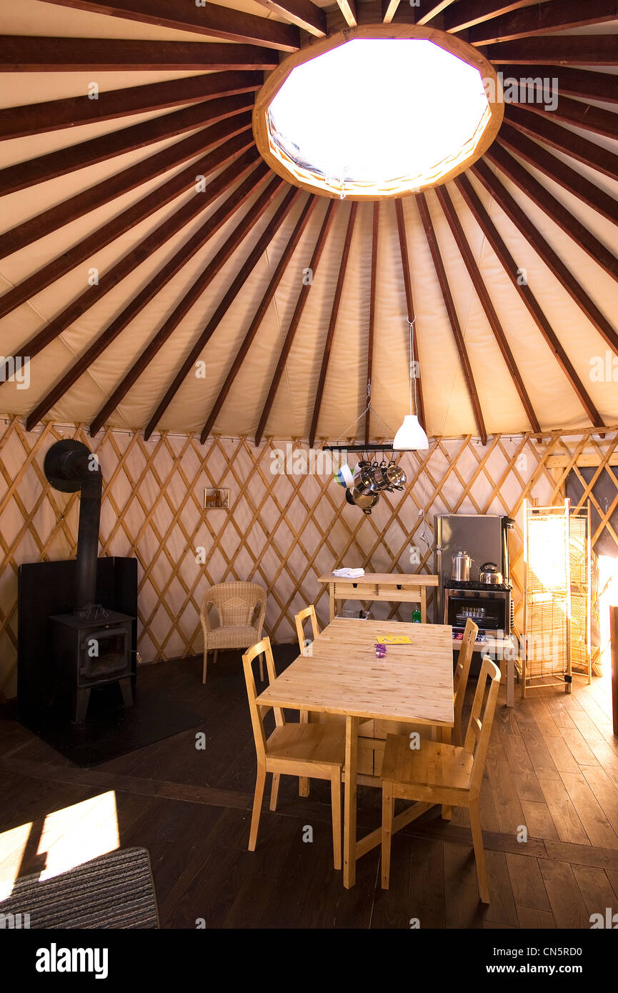 Canada, Quebec province, Gaspesie, yurt in the Forillon National Park Stock Photo