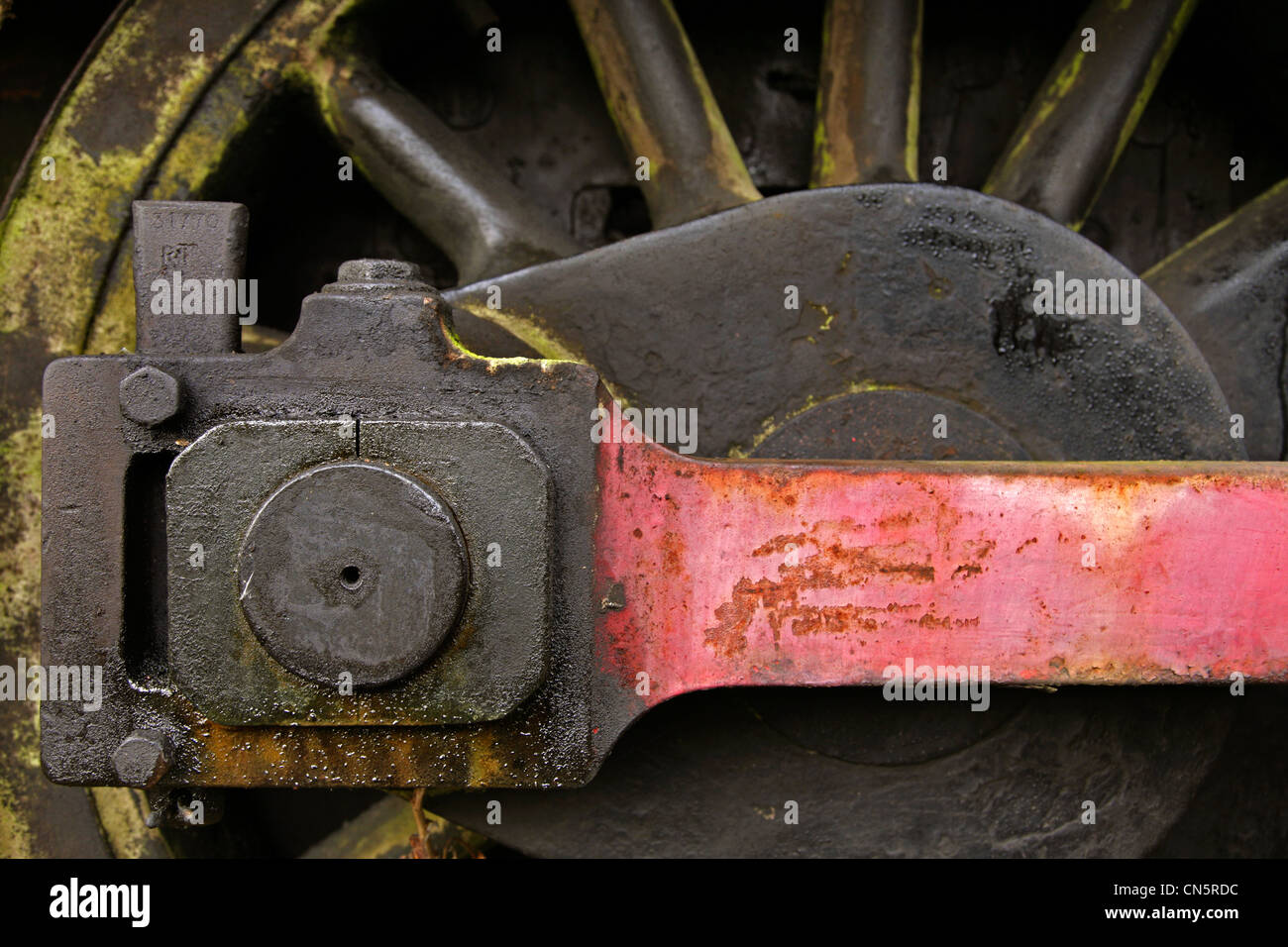 Driving wheel and connecting rod of steam Stock Photo Alamy