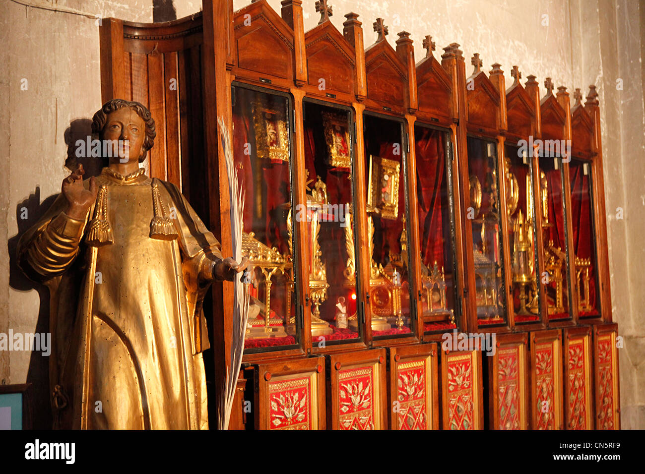 France, Alpes Maritimes, Roya valley, Sospel, the cathedral St Michael, the holy relics Stock Photo