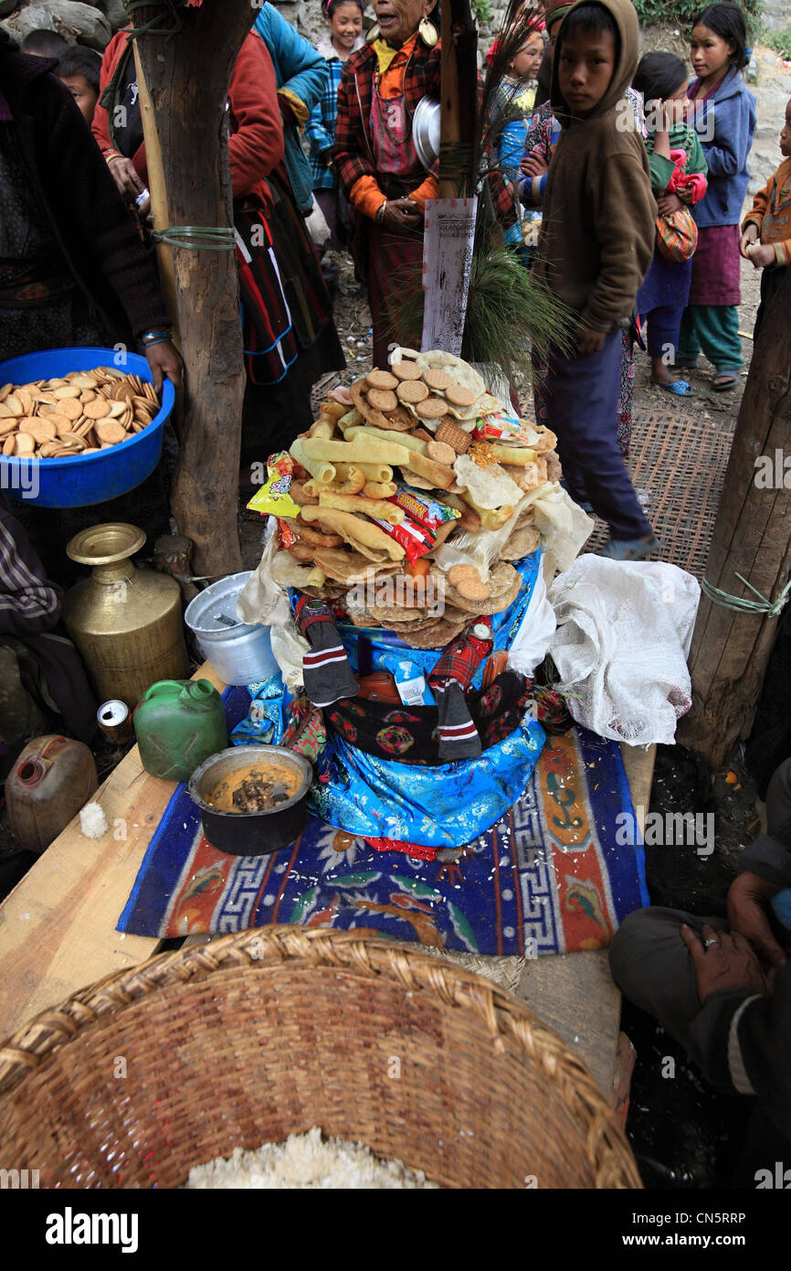 Nepali rural Tamang people during a funeral ceremony Nepal Stock Photo Alamy