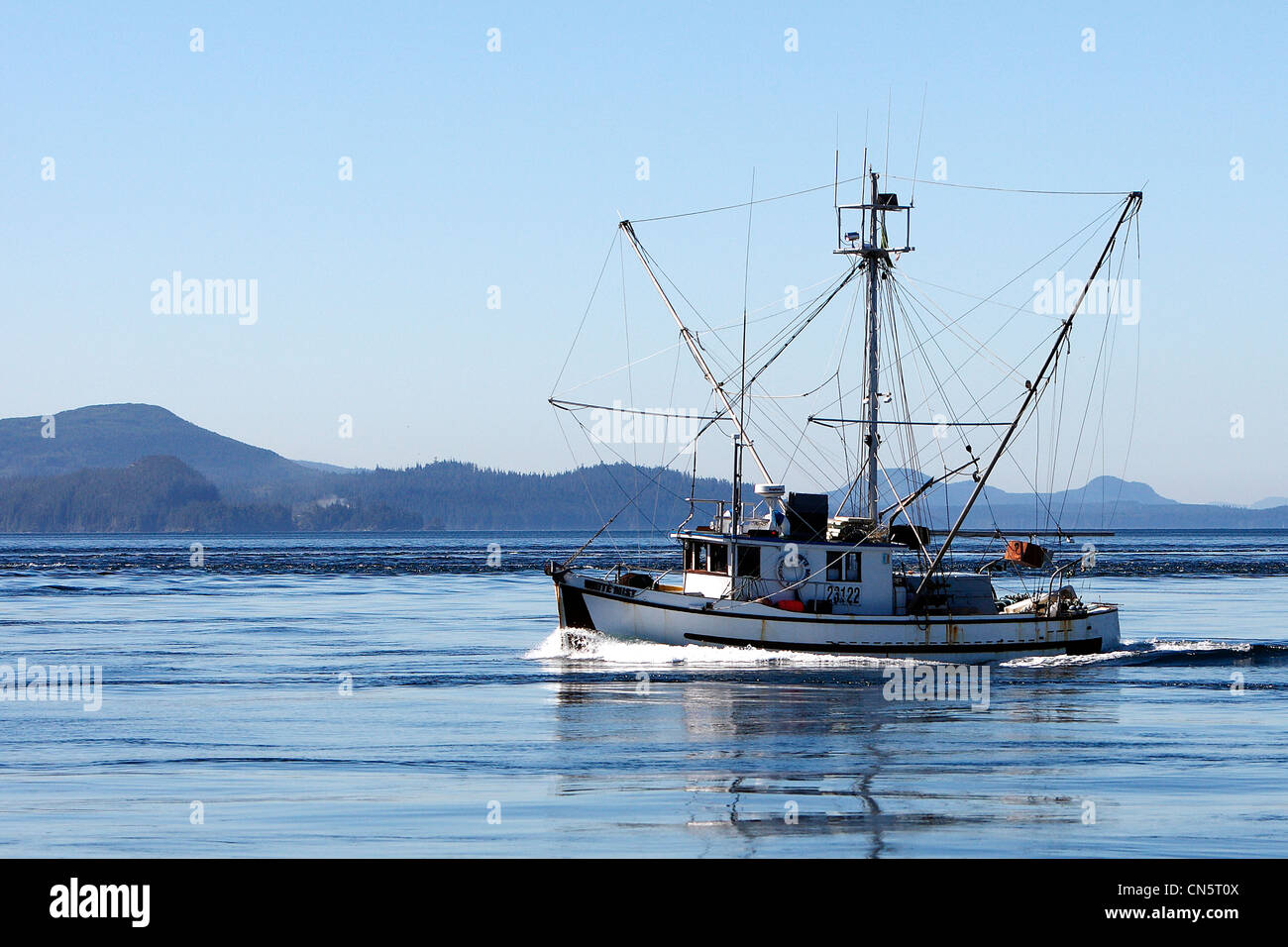 Canada, British Columbia, Salmon fishing boat in the Johnstone