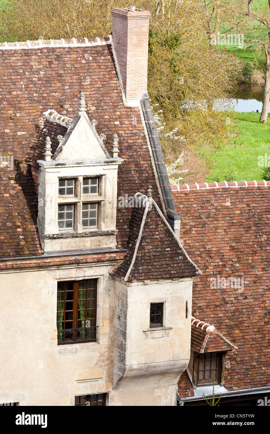 France, Loir et Cher, Lavardin, labelled Les Plus Beaux Villages de France (The Most Beautiful Villages of France), window of Stock Photo