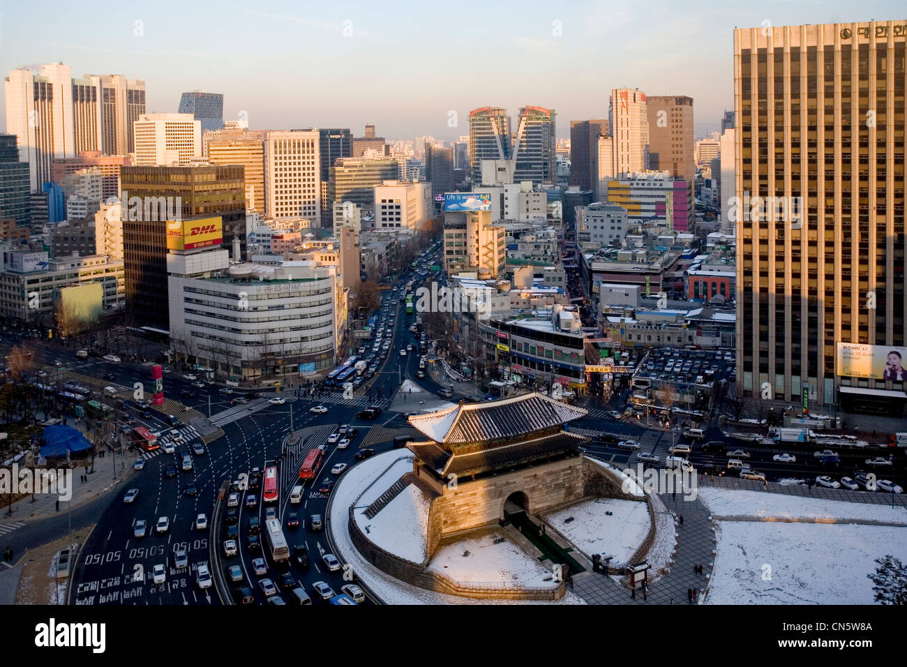 South Korea, Seoul, Namdaemun District, elevated view of Namdaemun