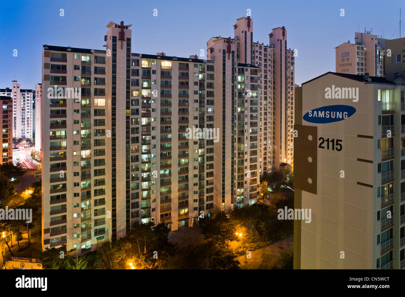 South Korea, Gyeonggi Province, Bucheon, residential architecture, typical of modern Korea : tower blocks are called Danji Stock Photo