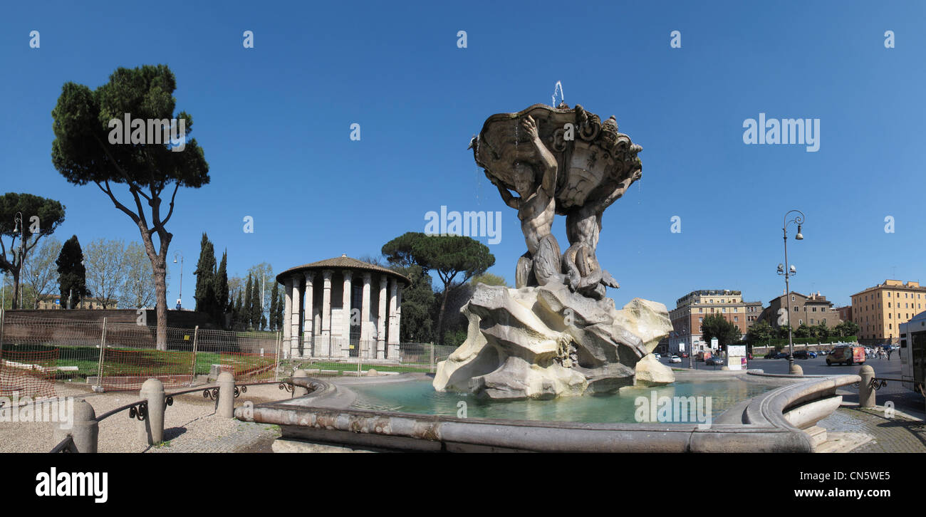 Italy Rome Santa Maria in Cosmedin. The Temple of Hercules the Conqueror. Stock Photo