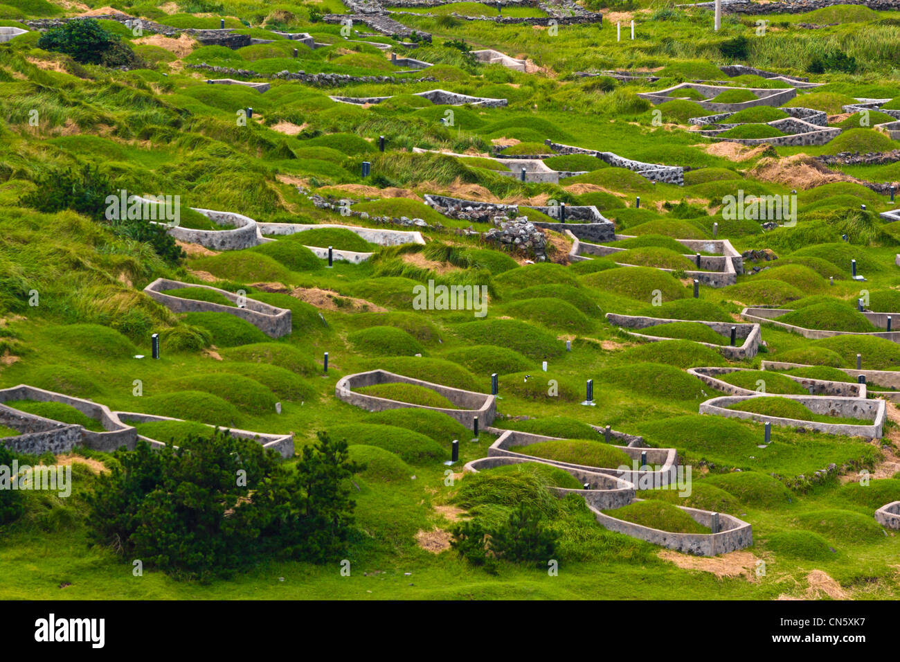 South Korea, Jeju Province, U Island, graves Stock Photo