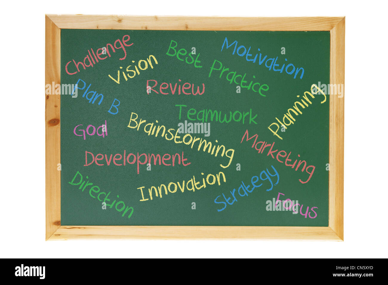 Blackboard with Business Concepts Stock Photo