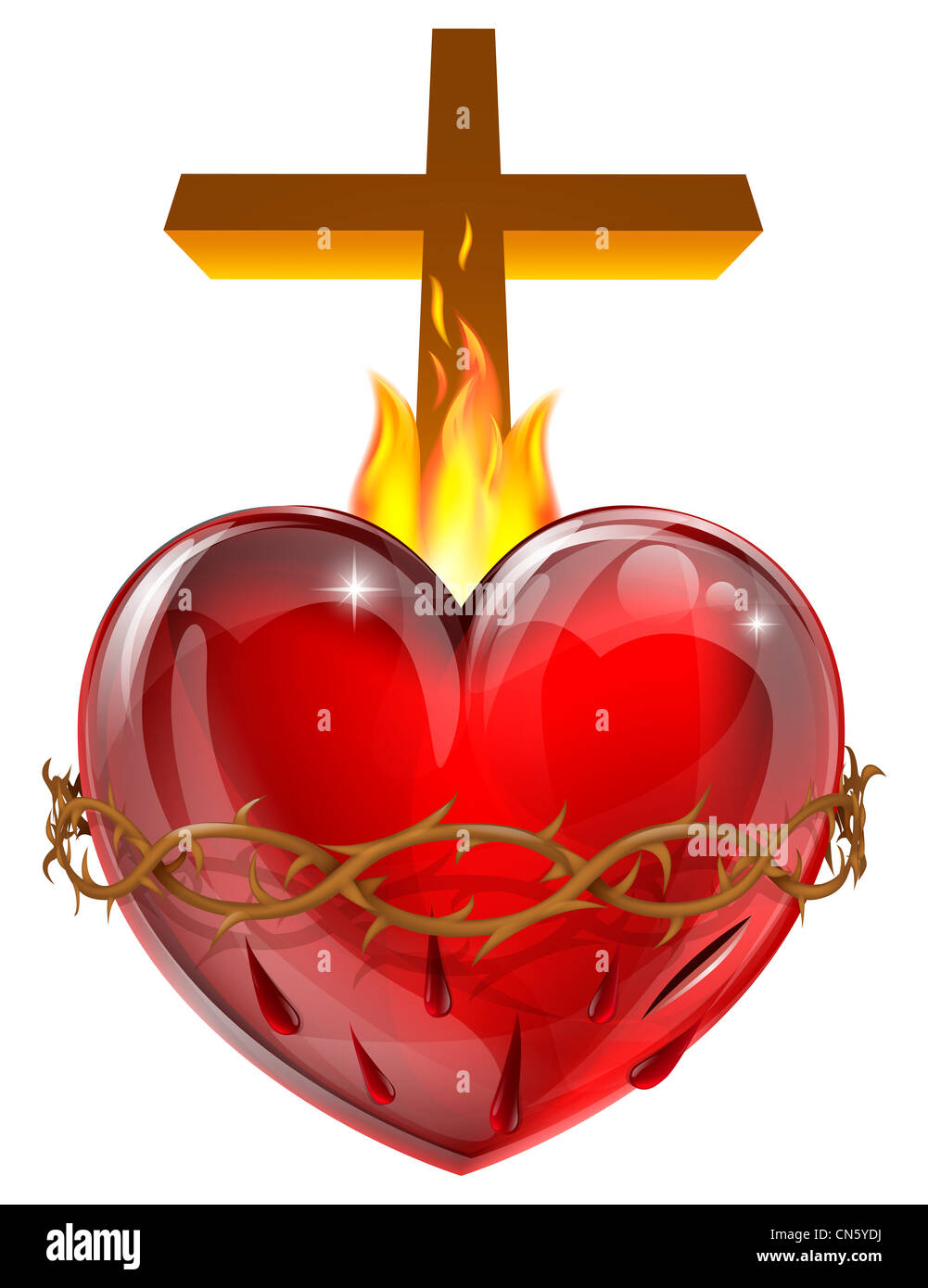 Illustration of the Sacred Heart, representing Jesus Christ's divine
