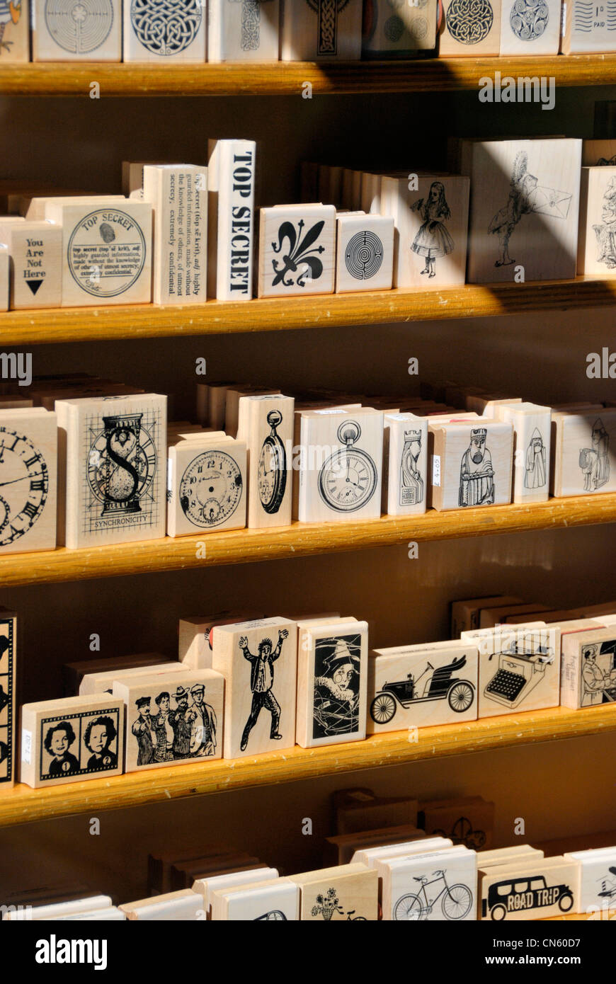 A selection of rubber stamp designs Stock Photo Alamy