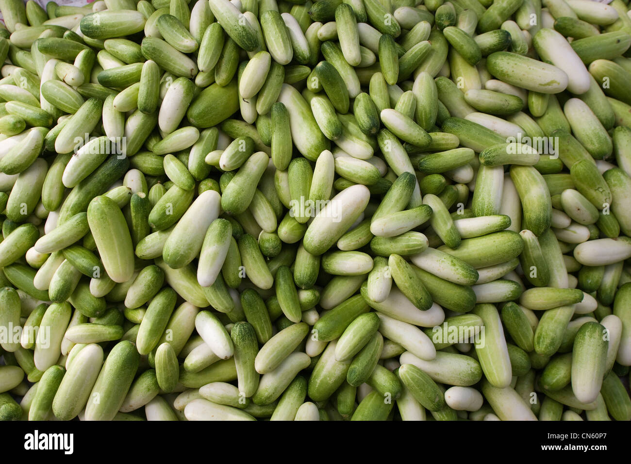 Cucumbers for sale at the Central Market, Songkhla, Thailand Stock Photo