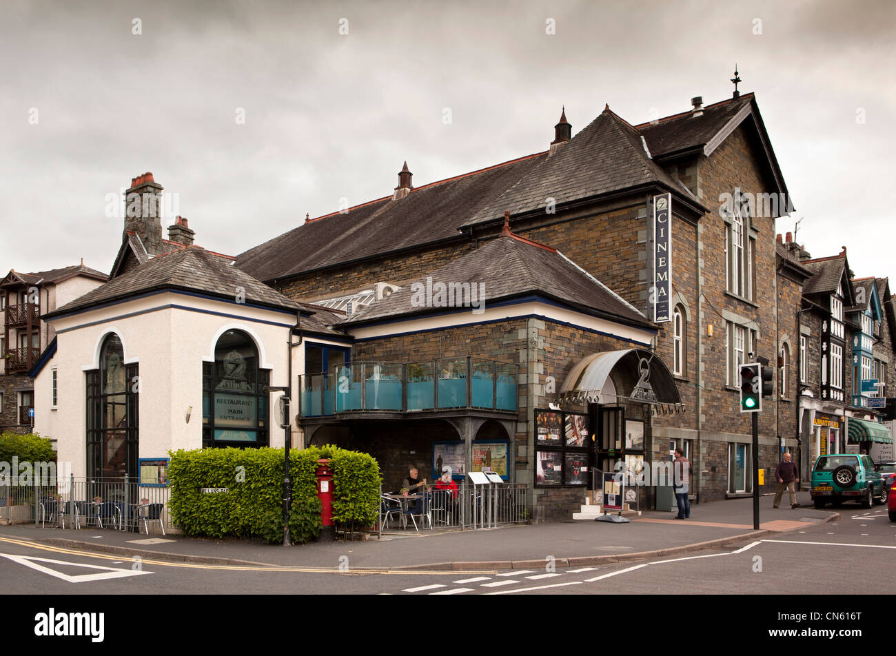 UK, Cumbria, Ambleside, Compston Road, Zefferelli’s Cinema in traditional slate building Stock Photo