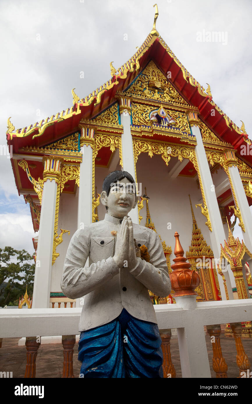 A figure welcoming people to a temple of Wat Chalong , Phuket,Thailand Stock Photo