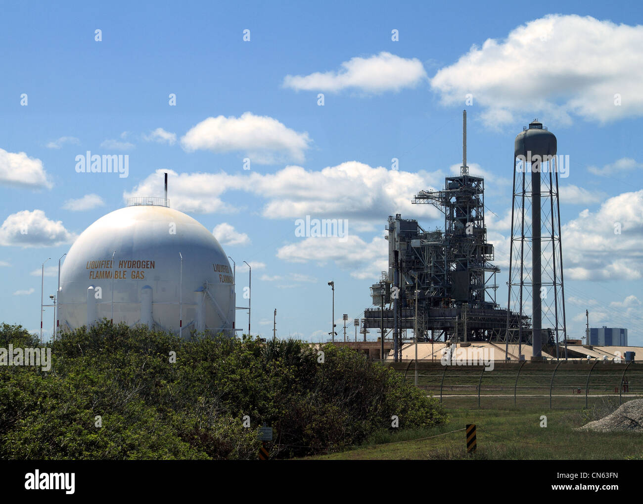 NASA Launch Complex 1 water tower and fuel tank Stock Photo Alamy