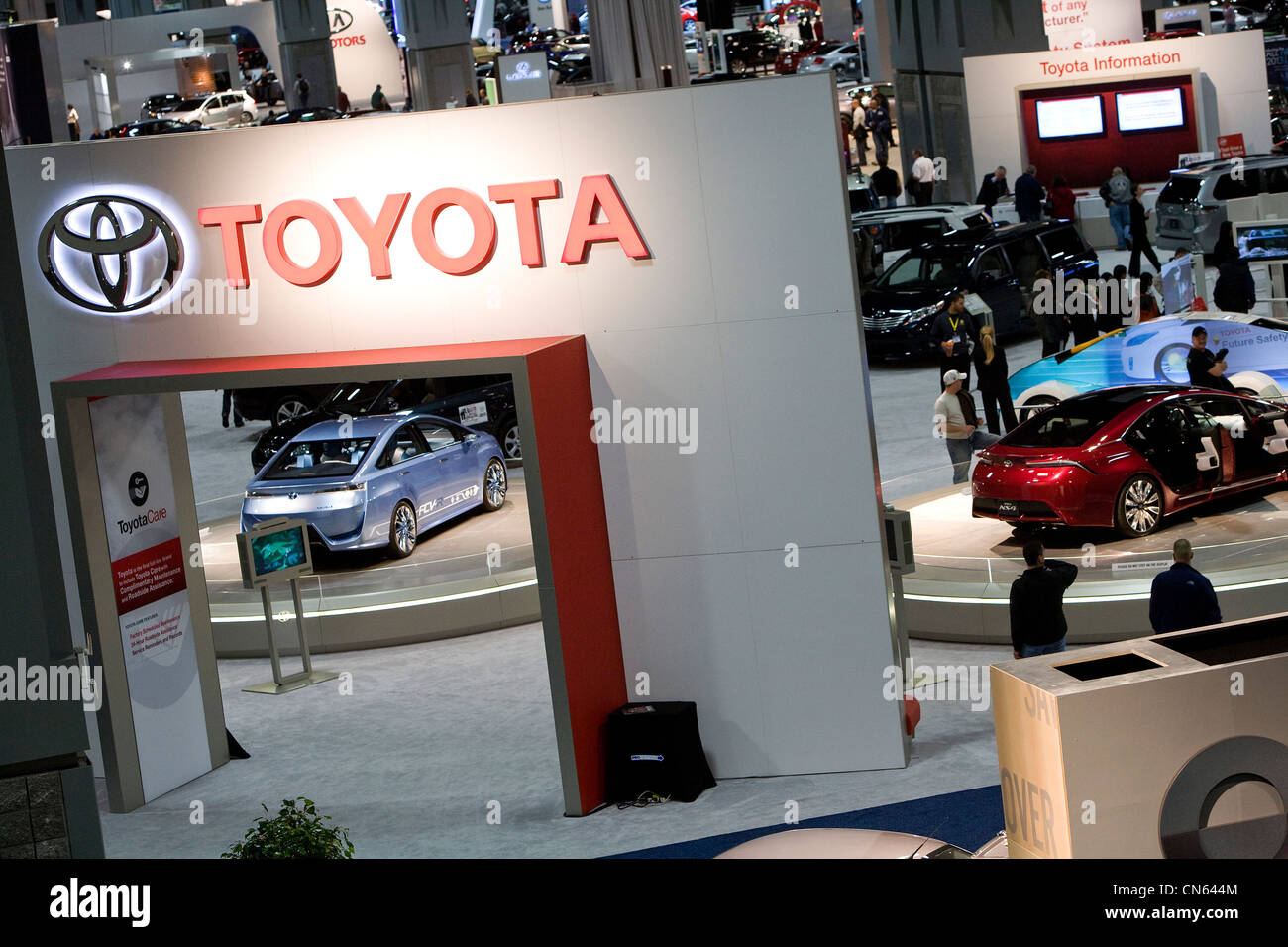 The Toyota display at the 2012 Washington Auto Show. Stock Photo