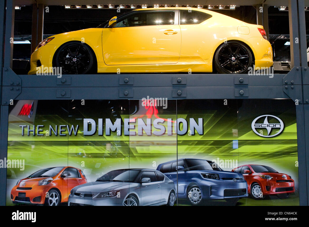 The Scion display at the 2012 Washington Auto Show. Stock Photo