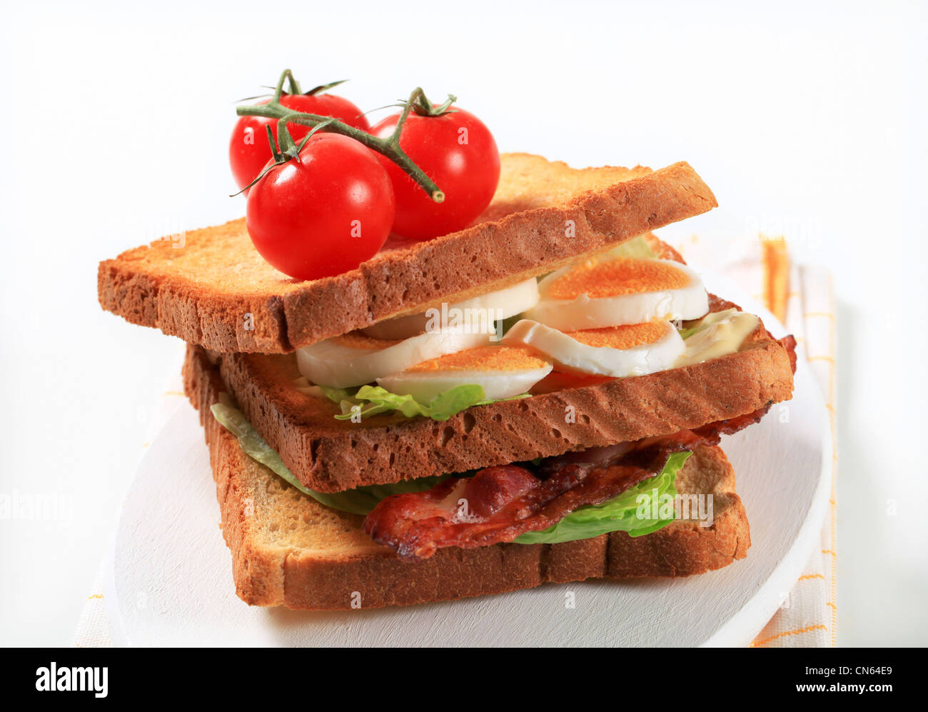 Bacon and egg sandwich - studio shot Stock Photo
