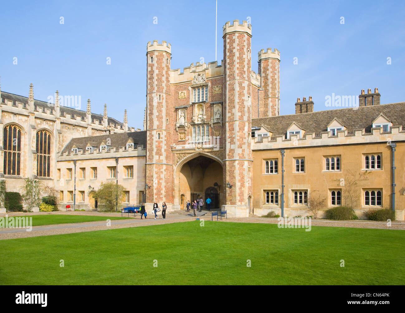 The Great Court and Gatehouse Trinity College Cambridge University