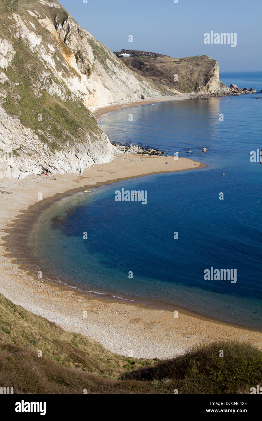 cliff top view near lulworth cove dorset england uk gb Stock Photo Alamy